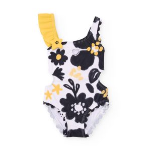 Costume da bagno da bambina in maglia con design asimmetrico TUC TUC