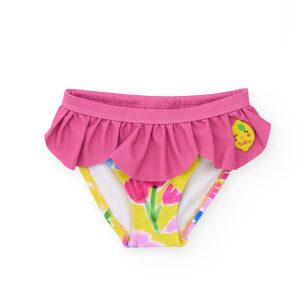 Slip bikini da bambina in maglia con volant decorativo TUC TUC