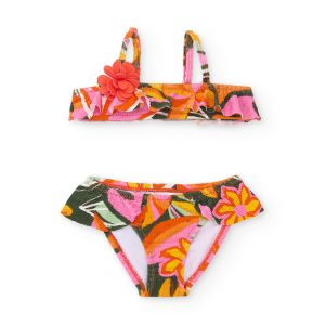 Bikini da bambina in maglia con dettaglio floreale in rilievo TUC TUC