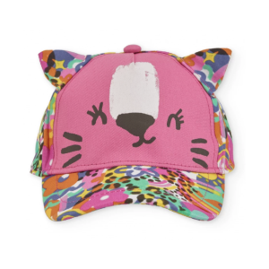 Cappellino da bambina in tessuto piano con orecchiette in tessuto Tuc Tuc