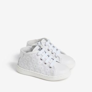 Sneakers da ragazza in tessuto e pelle Nero Giardini